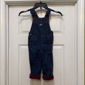 OshKosh B'gosh Classic Blue Overalls with Flannel Lining - 2T